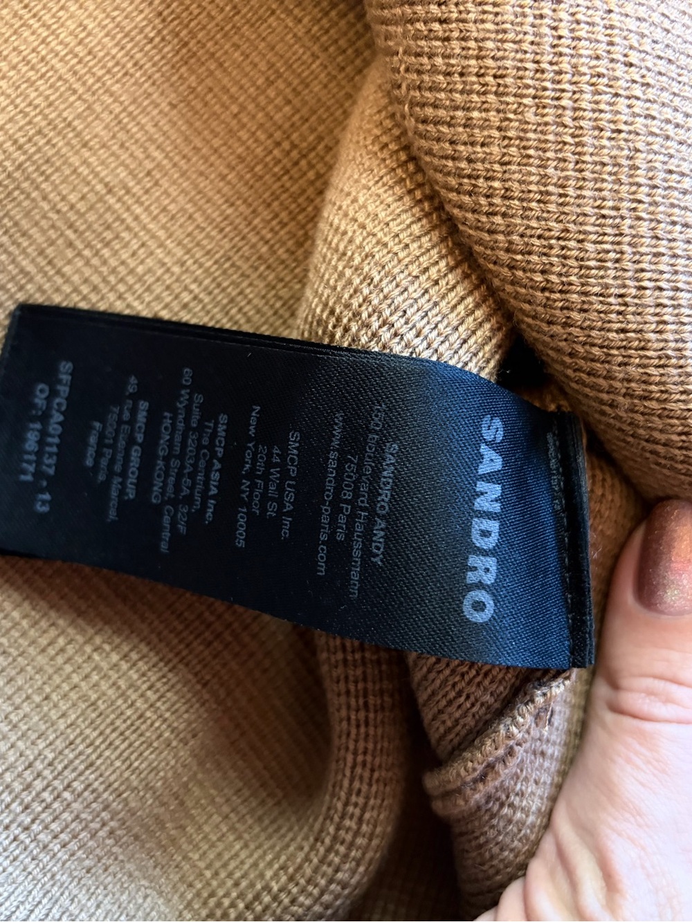 Sandro Light Brown Crewneck Button-Front Wool Cardigan Size M - Picture 8 of 8